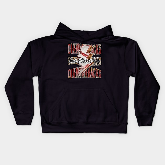 Graphic Baseball Diamondbacks Proud Name Team Vintage Kids Hoodie by WholesomeFood